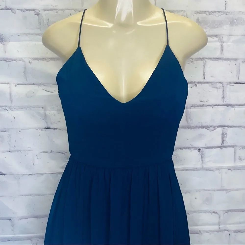 Dessy Collection Style 3019 Criss Cross Strap Backless Maxi Dress Size 2 NWOT - Picture 4 of 9